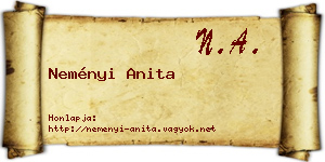 Neményi Anita névjegykártya